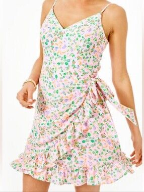 Lilly Pulitzer Alisa Wrap Dress Urchin Pink Lil Juicy Fruit Size 4